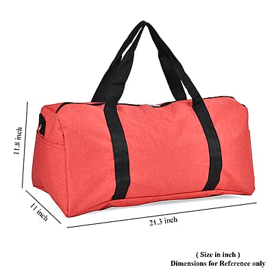 Red Color Durable and Lightweight Travel Bag with Handle Drop and Shoulder Strap