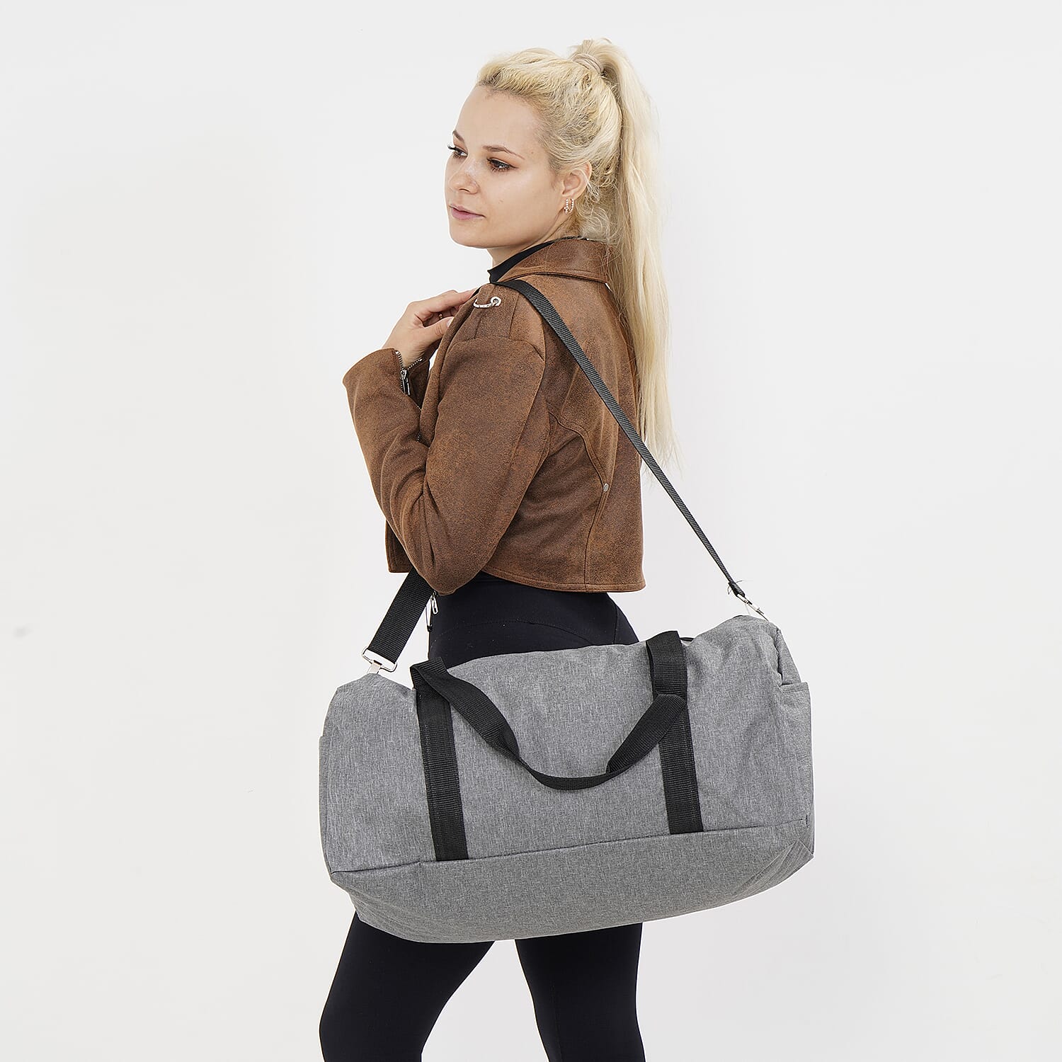 Buy Gray Color Durable and Lightweight Travel Bag with Handle Drop