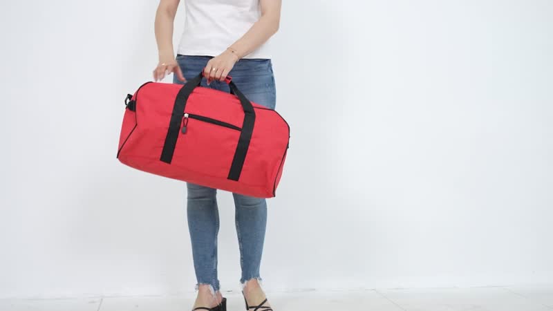 Red Weatherproof Travel Bag (20.9"x10.6"x9.8") with Handle Drop and Detachable Shoulder Strap