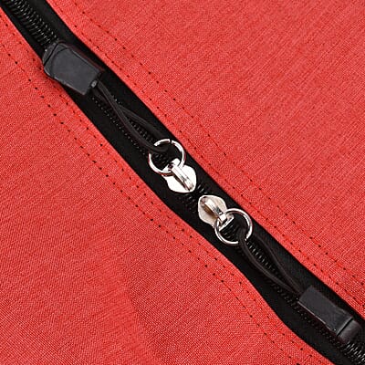 Red Weatherproof Travel Bag with Handle Drop and Detachable Shoulder Strap
