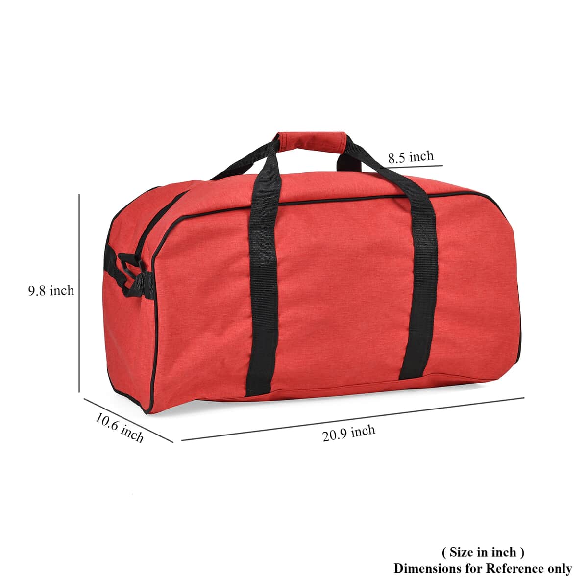 Red Weatherproof Travel Bag (20.9"x10.6"x9.8") with Handle Drop and Detachable Shoulder Strap image number 6