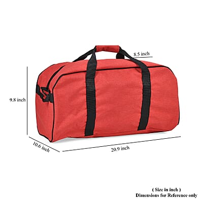 Red Weatherproof Travel Bag with Handle Drop and Detachable Shoulder Strap