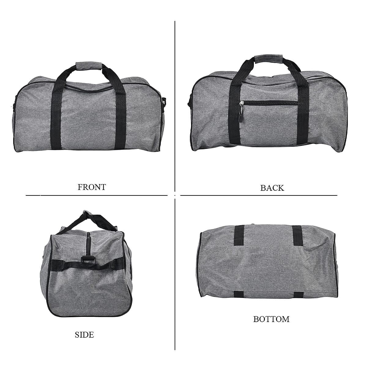 Gray Weatherproof Travel Bag with Handle Drop and Detachable Shoulder Strap image number 3