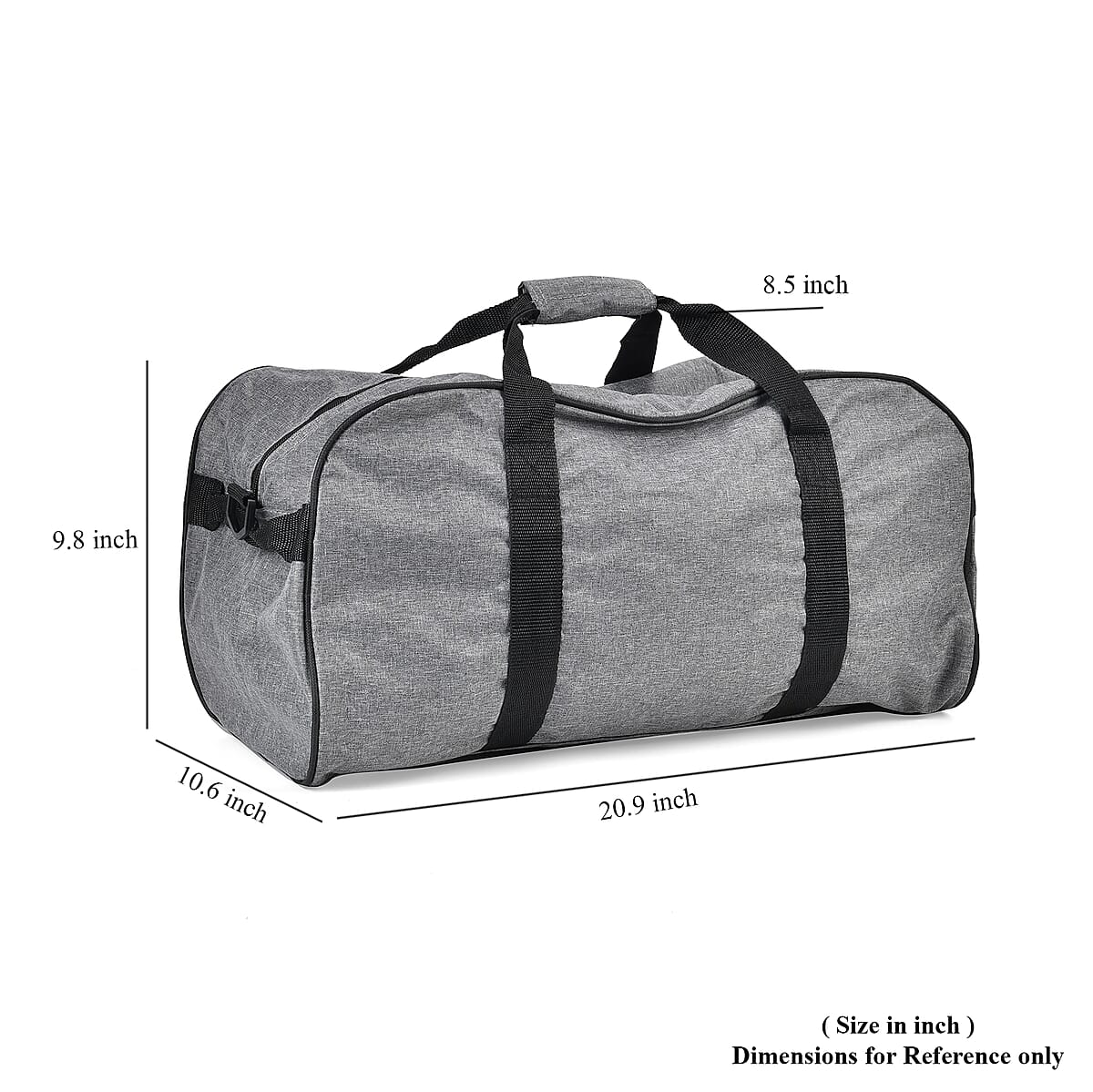 Gray Weatherproof Travel Bag with Handle Drop and Detachable Shoulder Strap image number 6