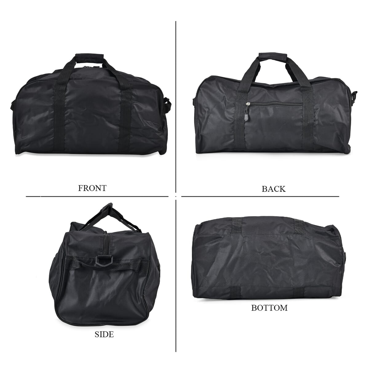 Black Weatherproof Travel Bag with Handle Drop and Detachable Shoulder Strap image number 3