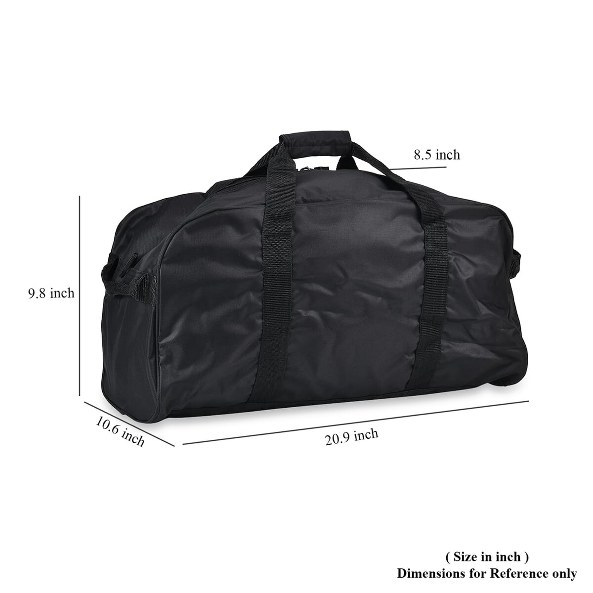 Black Weatherproof Travel Bag with Handle Drop and Detachable Shoulder Strap image number 6