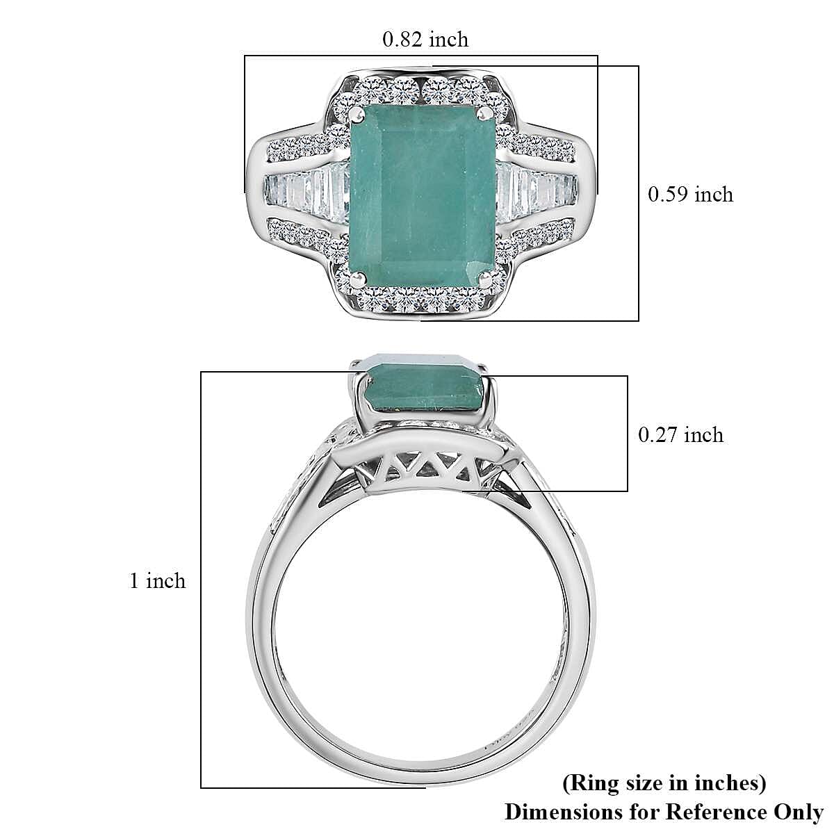 Premium Grandidierite and White Zircon Ring in Platinum Over Sterling Silver (Size 8.0) 5.15 ctw image number 5