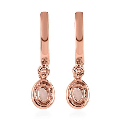 Premium Marropino Morganite and Multi Gemstone Dangling Earrings in Vermeil Rose Gold Over Sterling Silver 1.70 ctw