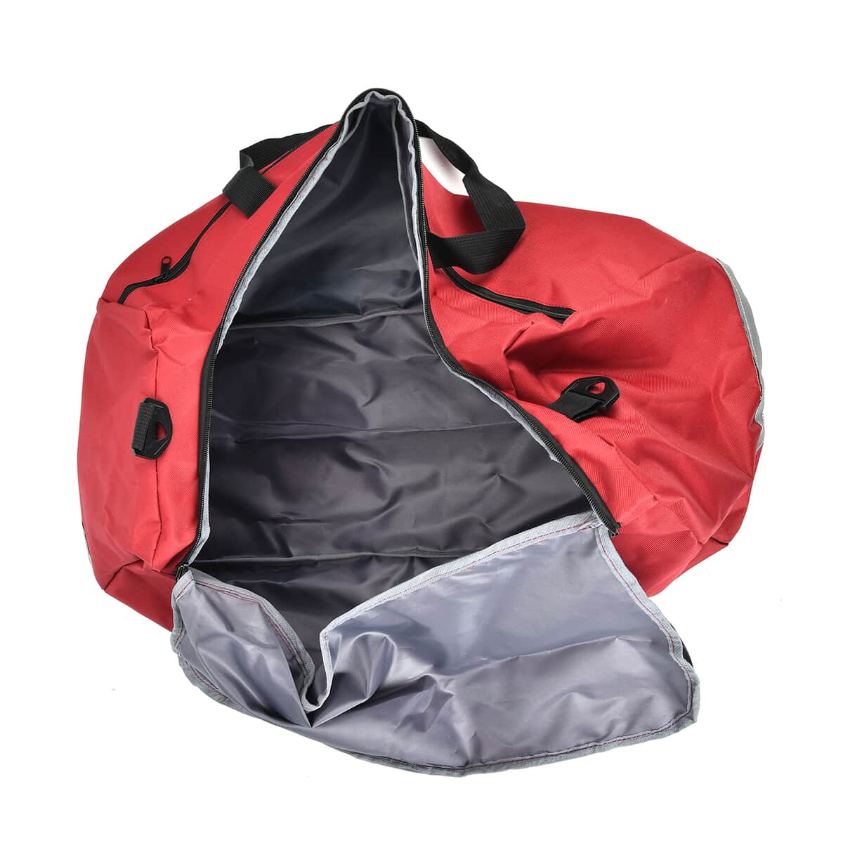 Red Polyester Large-capacity Travel Bag (24.4"x9.5"x12") with Shoulder Strap image number 4