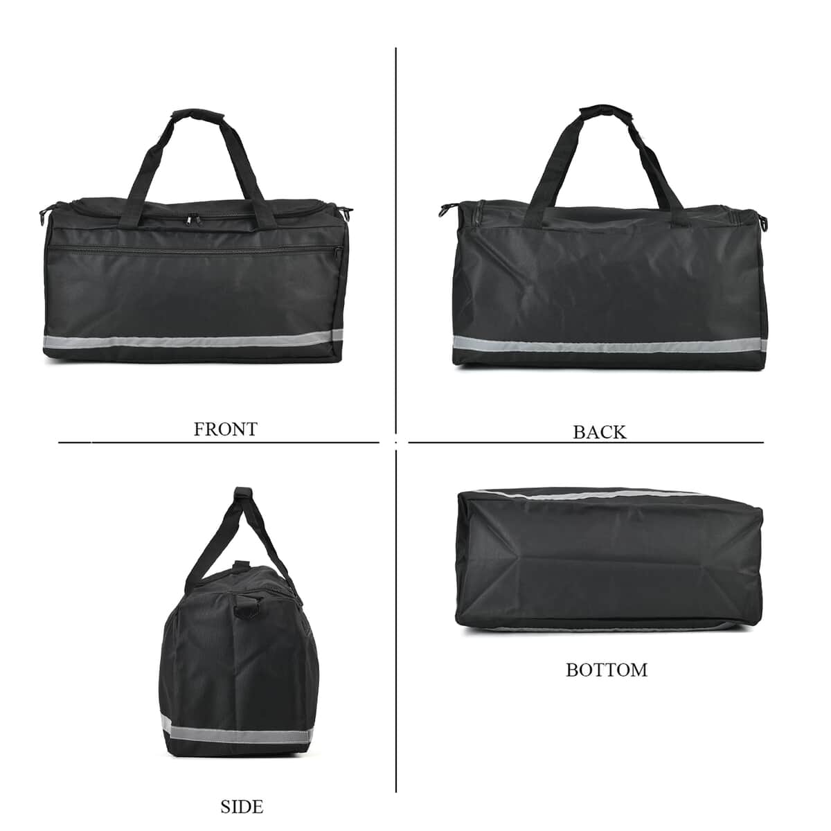 Black Polyester Large-capacity Travel Bag with Shoulder Strap image number 3