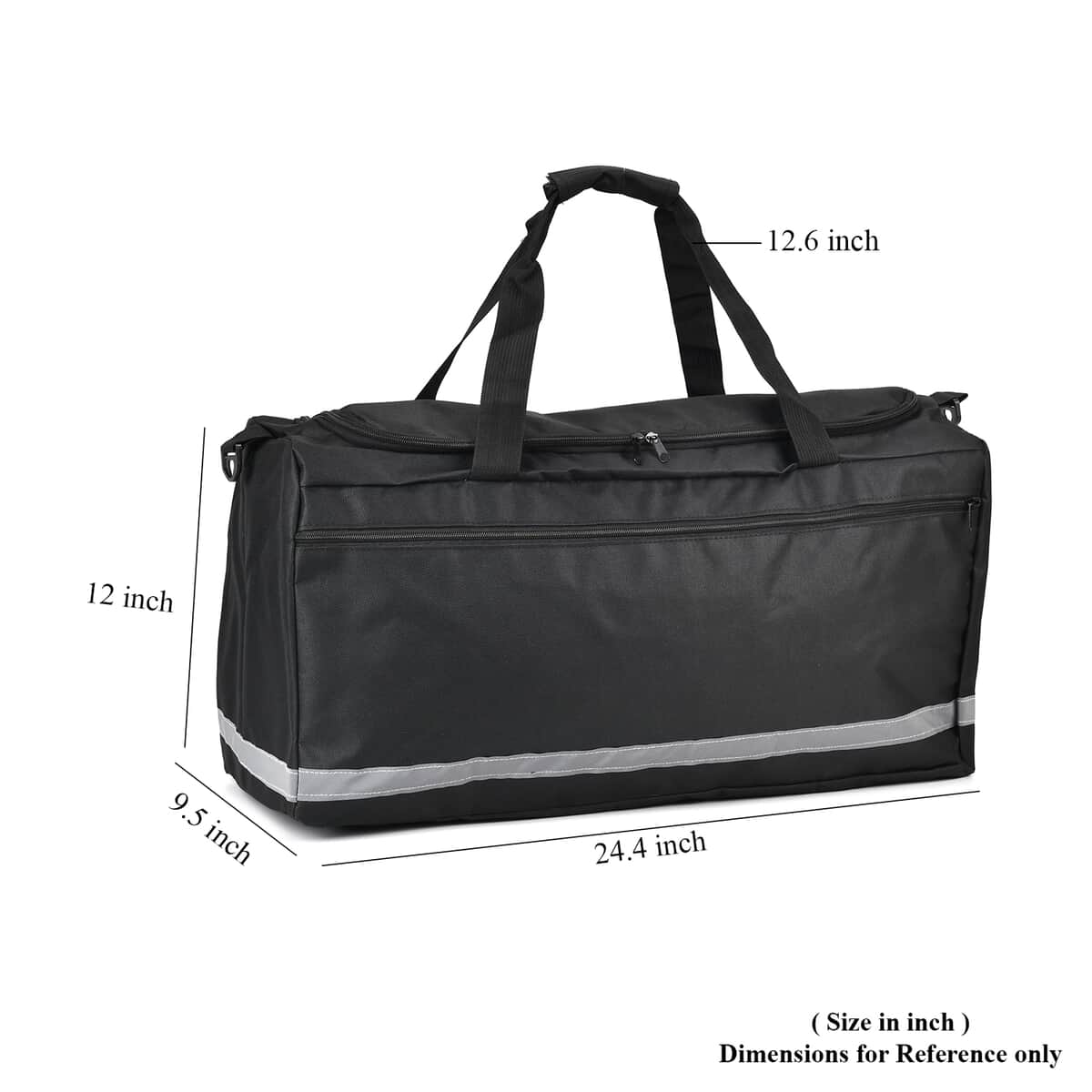 Black Polyester Large-capacity Travel Bag with Shoulder Strap image number 6