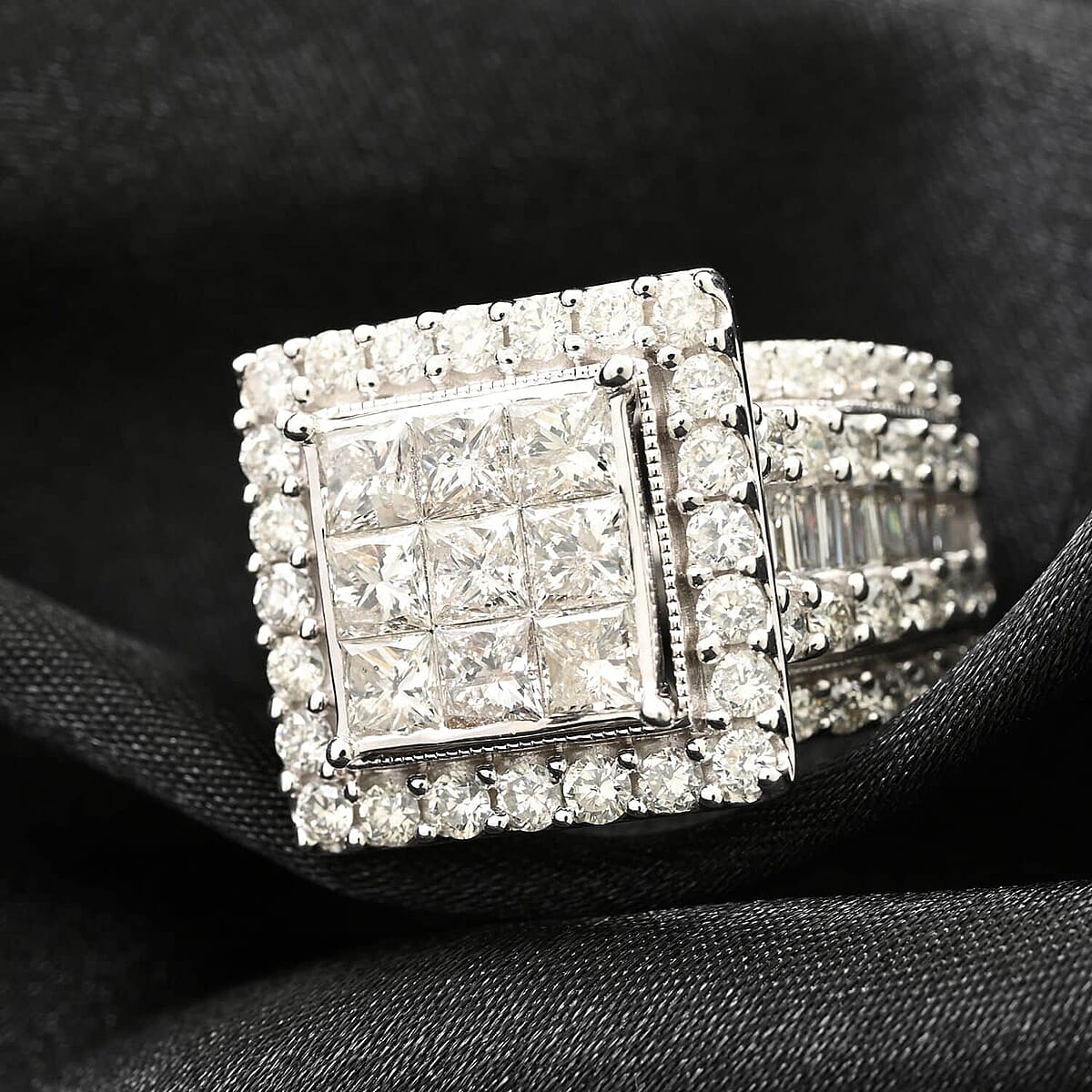 10K White Gold G-H I2 Diamond Ring (Size 10.5) 10 Grams 4.00 ctw image number 1