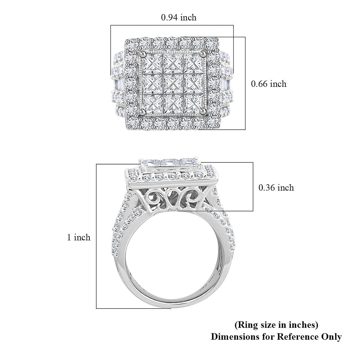 10K White Gold G-H I2 Diamond Ring (Size 10.5) 10 Grams 4.00 ctw image number 5