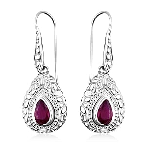Niassa Ruby (FF) 2.30 ctw Earrings in Sterling Silver