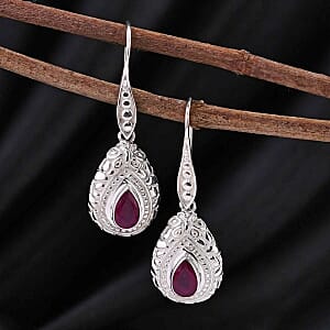 Niassa Ruby (FF) 2.30 ctw Earrings in Sterling Silver