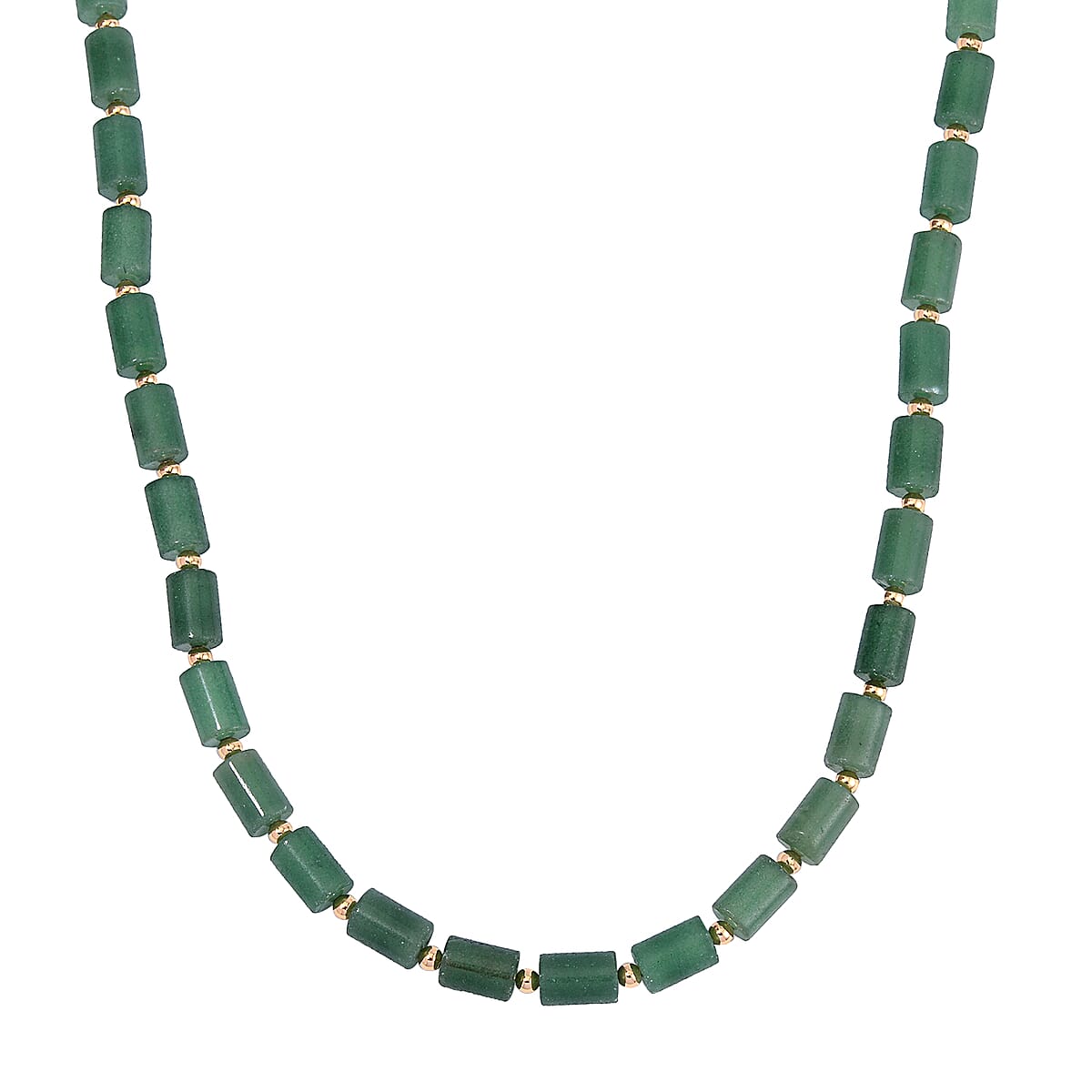 Green Aventurine Necklace 18-20 Inches in Goldtone 204.00 ctw image number 0