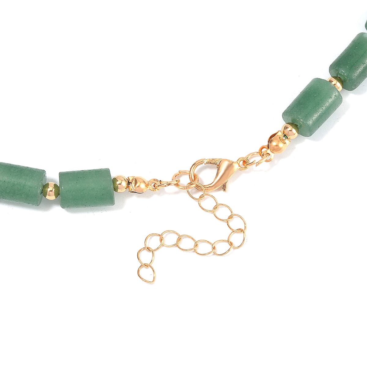 Green Aventurine Necklace 18-20 Inches in Goldtone 204.00 ctw image number 3