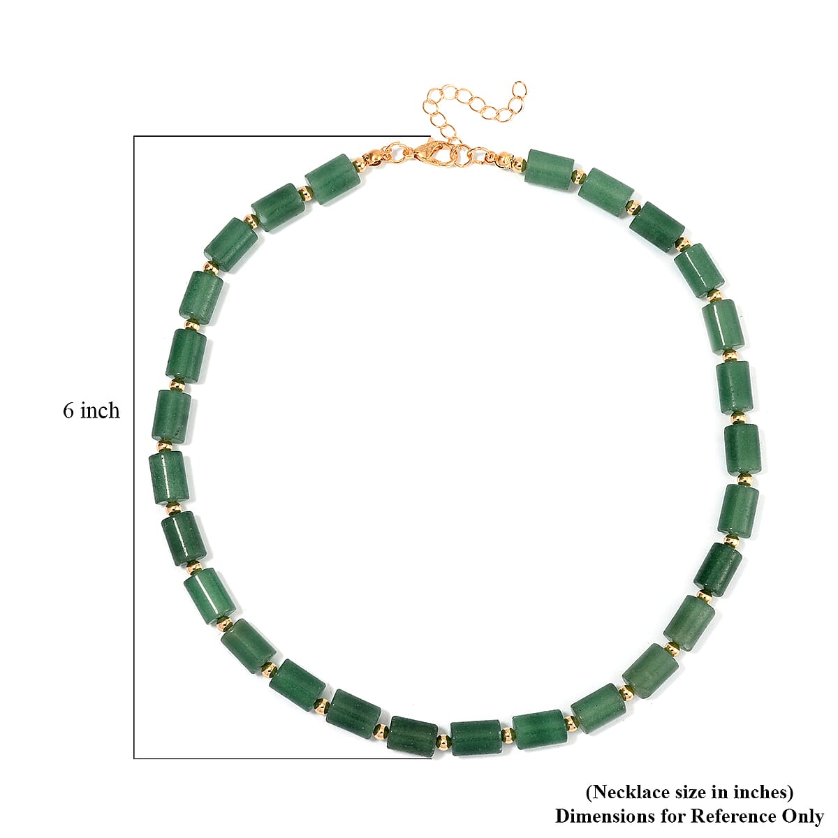 Green Aventurine Necklace 18-20 Inches in Goldtone 204.00 ctw image number 4
