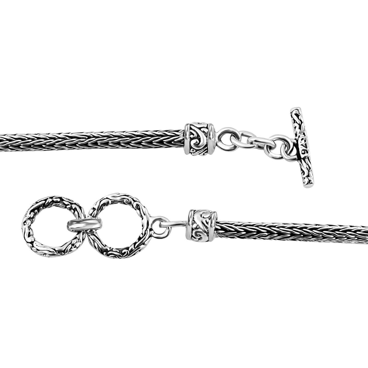 TLV Bali Legacy Sterling Silver Toggle Clasp Floral Bracelet (7.25 In) (12.10 g) image number 4