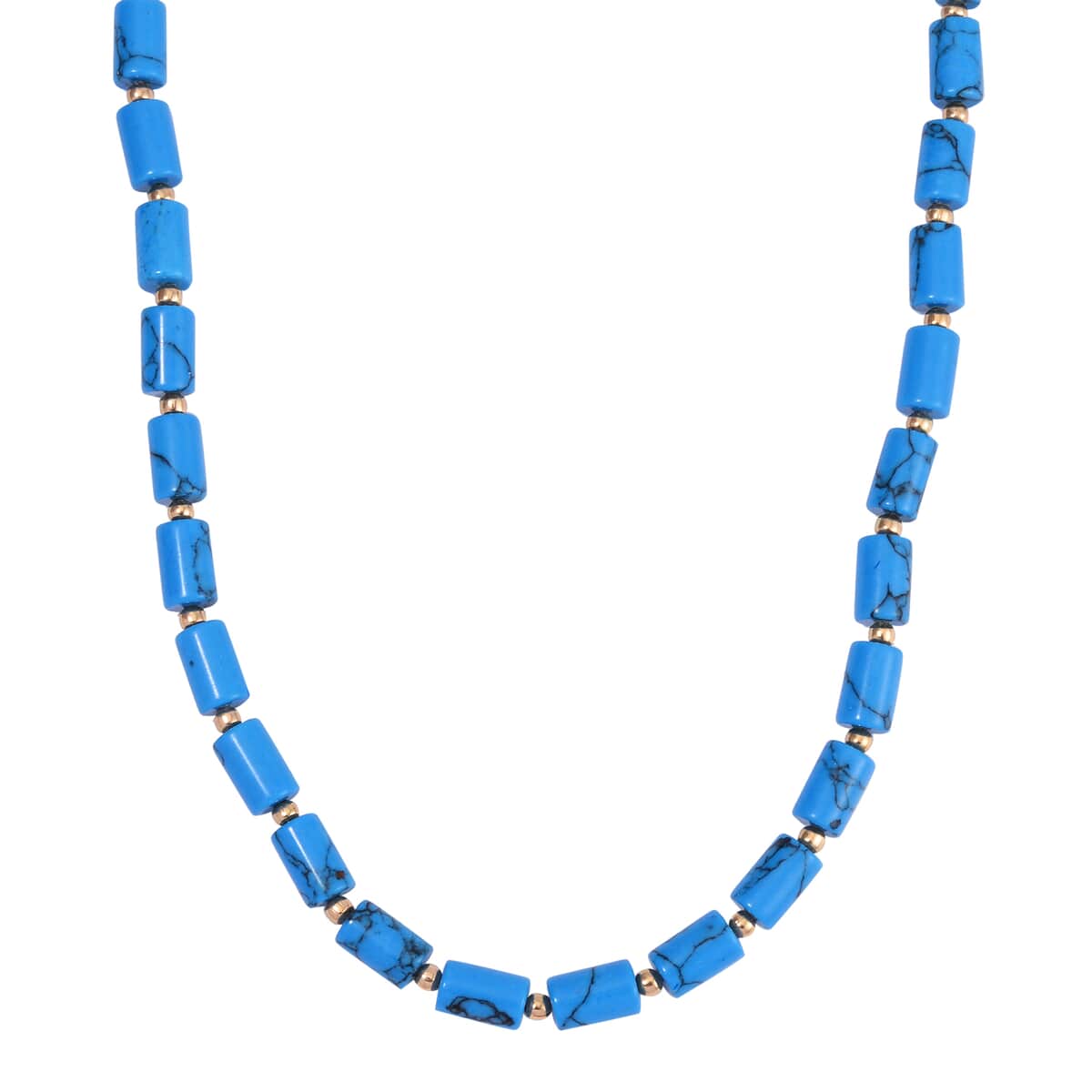 Constitute Blue Howlite 150.00 ctw Necklace in Goldtone 18-20 Inches image number 0