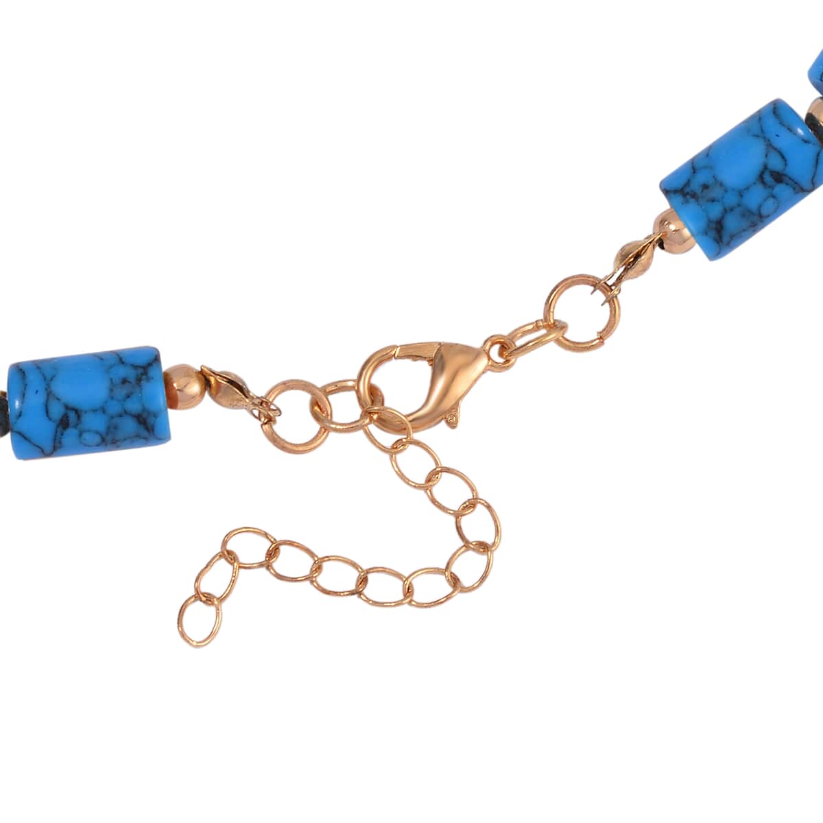 Constitute Blue Howlite 150.00 ctw Necklace in Goldtone 18-20 Inches image number 3