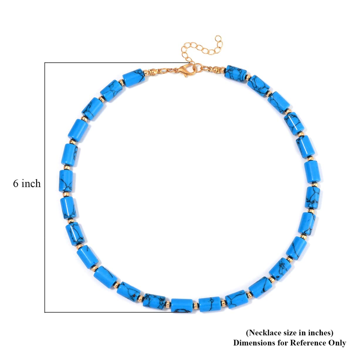 Constitute Blue Howlite 150.00 ctw Necklace in Goldtone 18-20 Inches image number 4