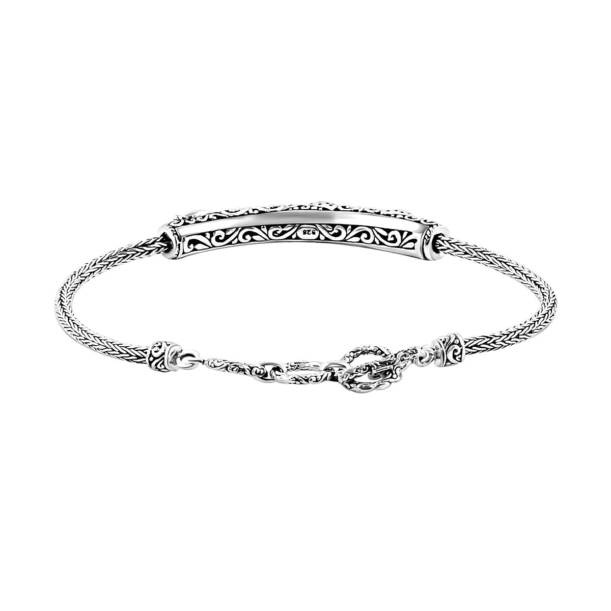 Bali Legacy Sterling Silver Toggle Clasp Butterfly Bracelet (6.50-8.0In) 12 Grams image number 3