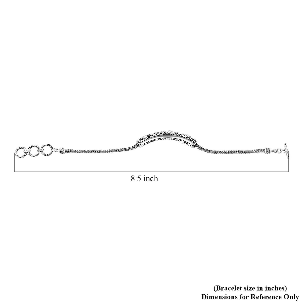 Bali Legacy Sterling Silver Toggle Clasp Butterfly Bracelet (6.50-8.0In) 12 Grams image number 4