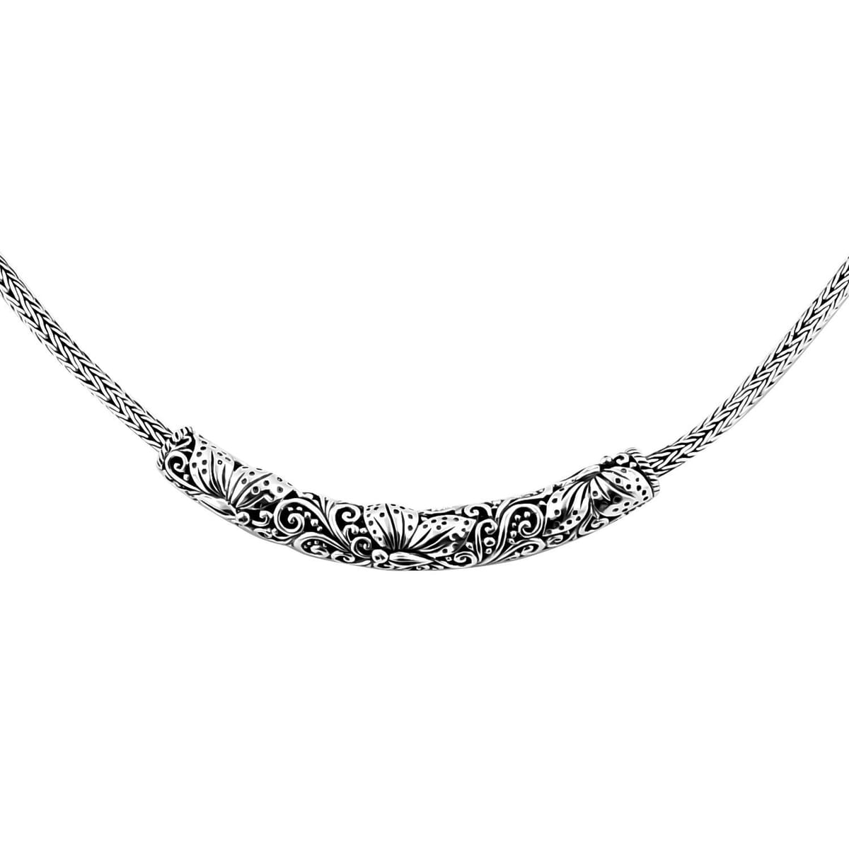 Bali Legacy Sterling Silver Butterfly Necklace 18-19 Inches 19.90 Grams image number 3