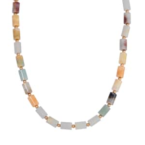 Multi Color Amazonite Necklace 18-20 Inches in Goldtone 204.00 ctw