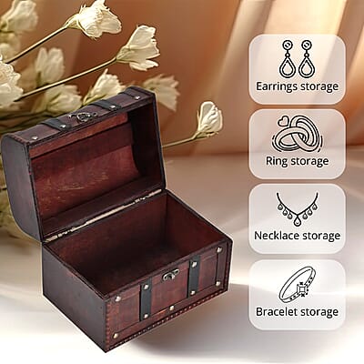 Solid Antique Brown European Style Wooden Box