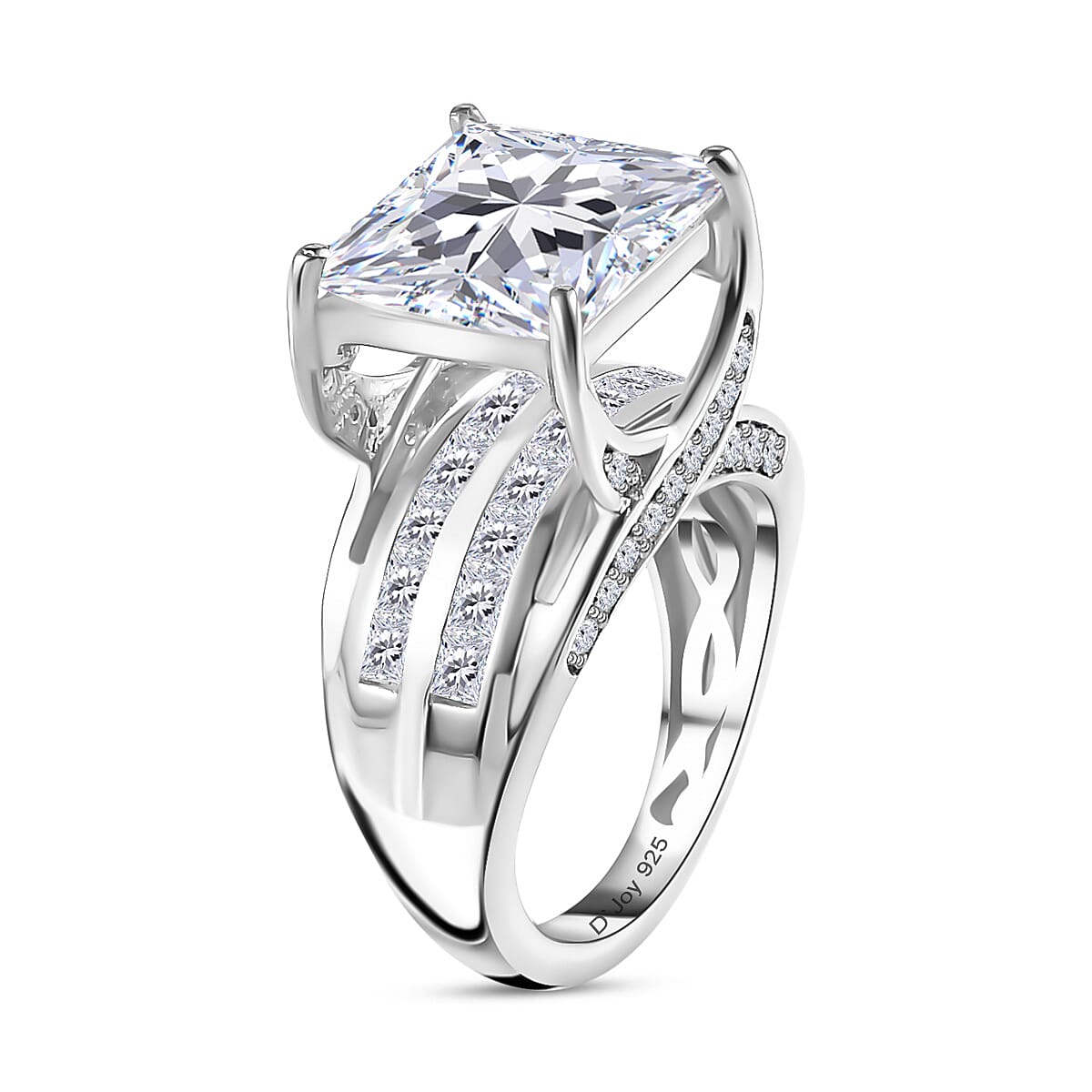 Moissanite Solitaire Ring in Platinum Over Sterling Silver (Size 7.0) 7.35 ctw image number 3