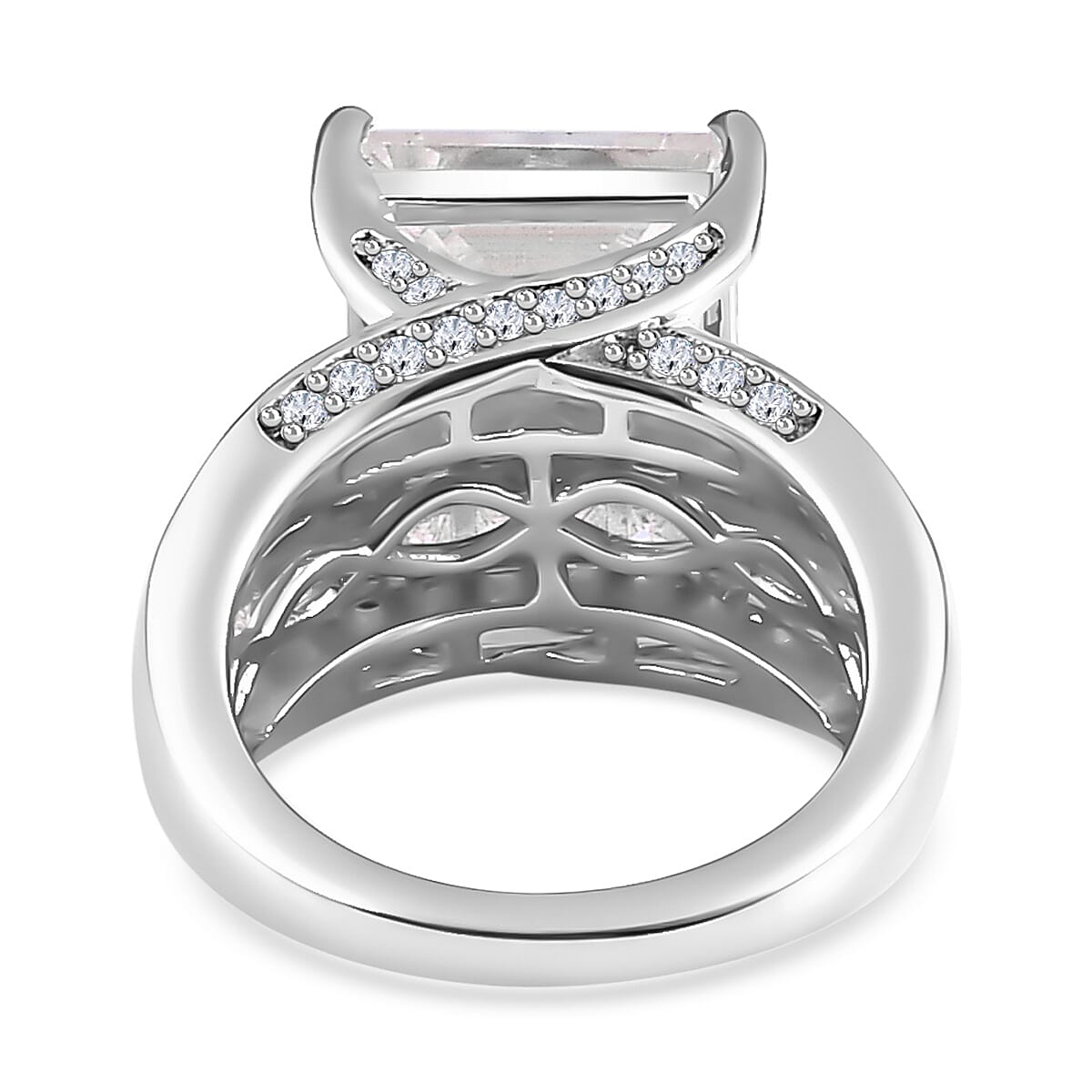 Moissanite Solitaire Ring in Platinum Over Sterling Silver (Size 7.0) 7.35 ctw image number 4