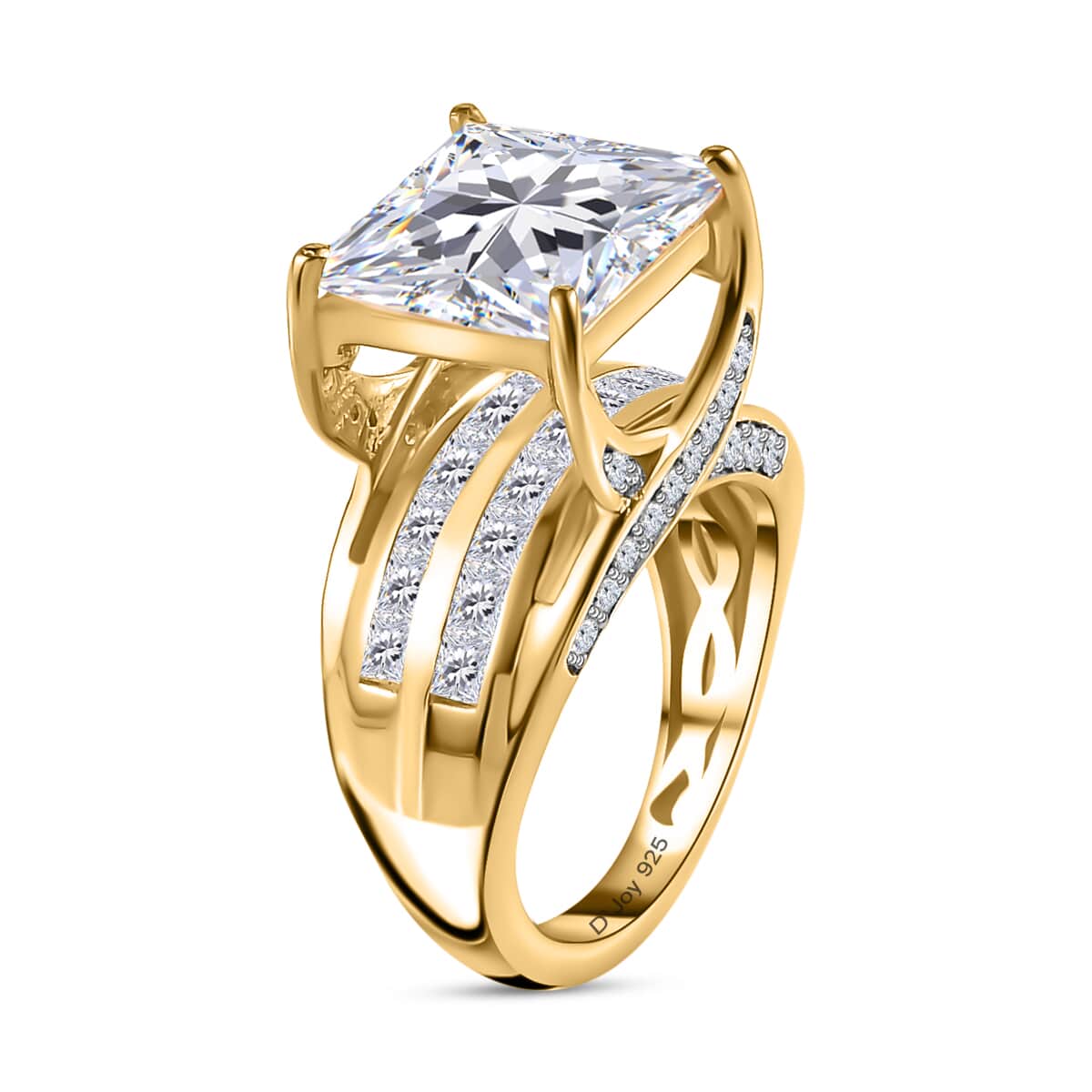 Moissanite 7.35 ctw Solitaire Ring in Vermeil Yellow Gold Over Sterling Silver (Size 10.0) image number 3