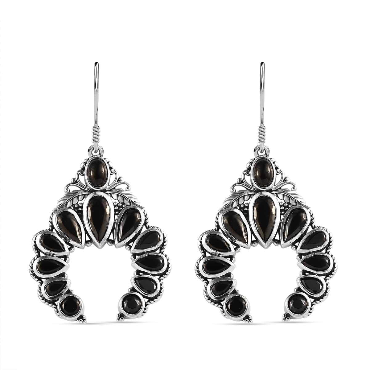 Elite Shungite Squash Blossom Earrings in Sterling Silver 5.65 ctw image number 0