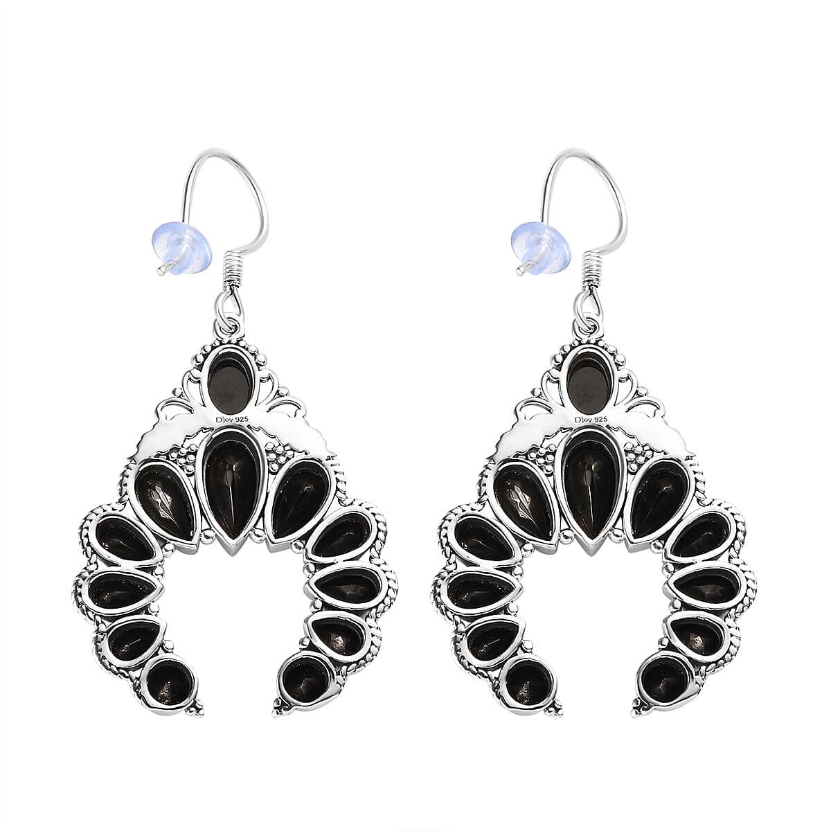 Elite Shungite Squash Blossom Earrings in Sterling Silver 5.65 ctw