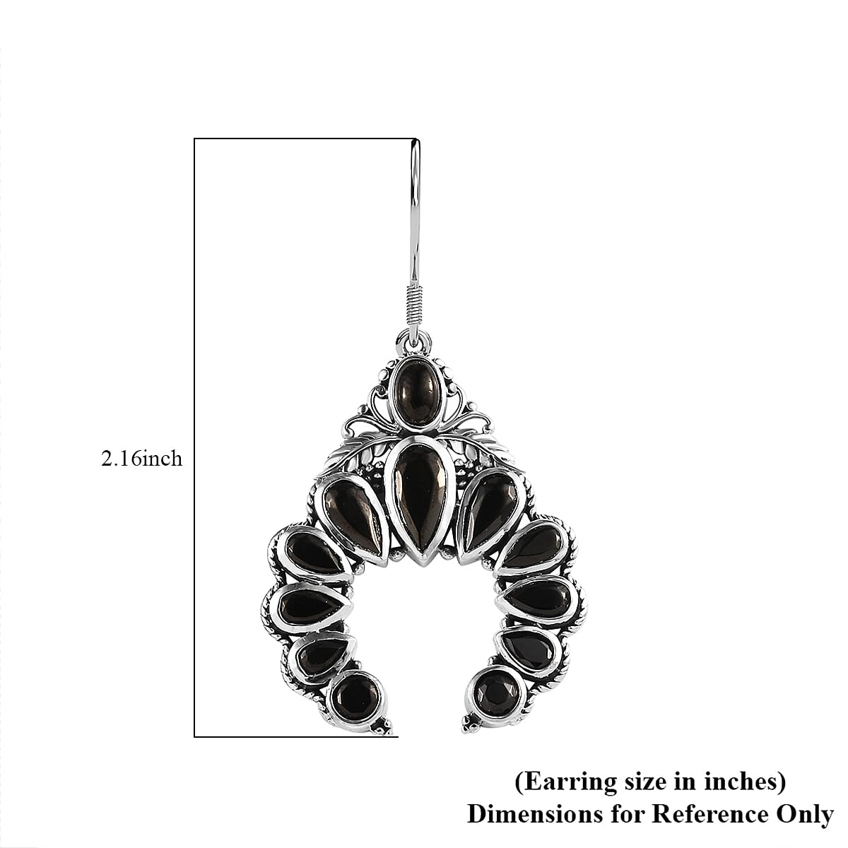 Elite Shungite Squash Blossom Earrings in Sterling Silver 5.65 ctw