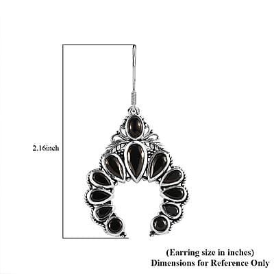 Elite Shungite Squash Blossom Earrings in Sterling Silver 5.65 ctw