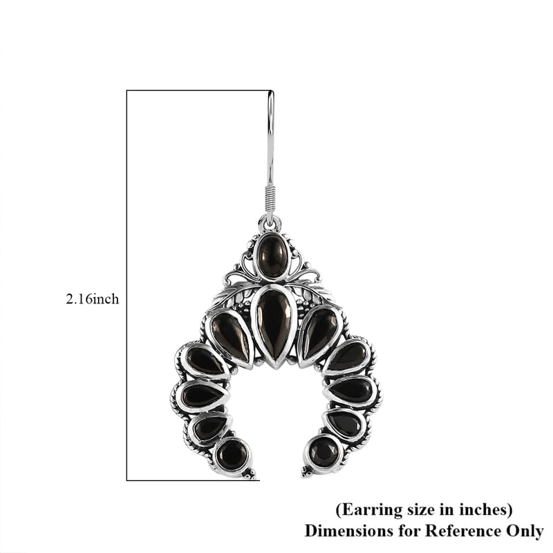 Elite Shungite Squash Blossom Earrings in Sterling Silver 5.65 ctw