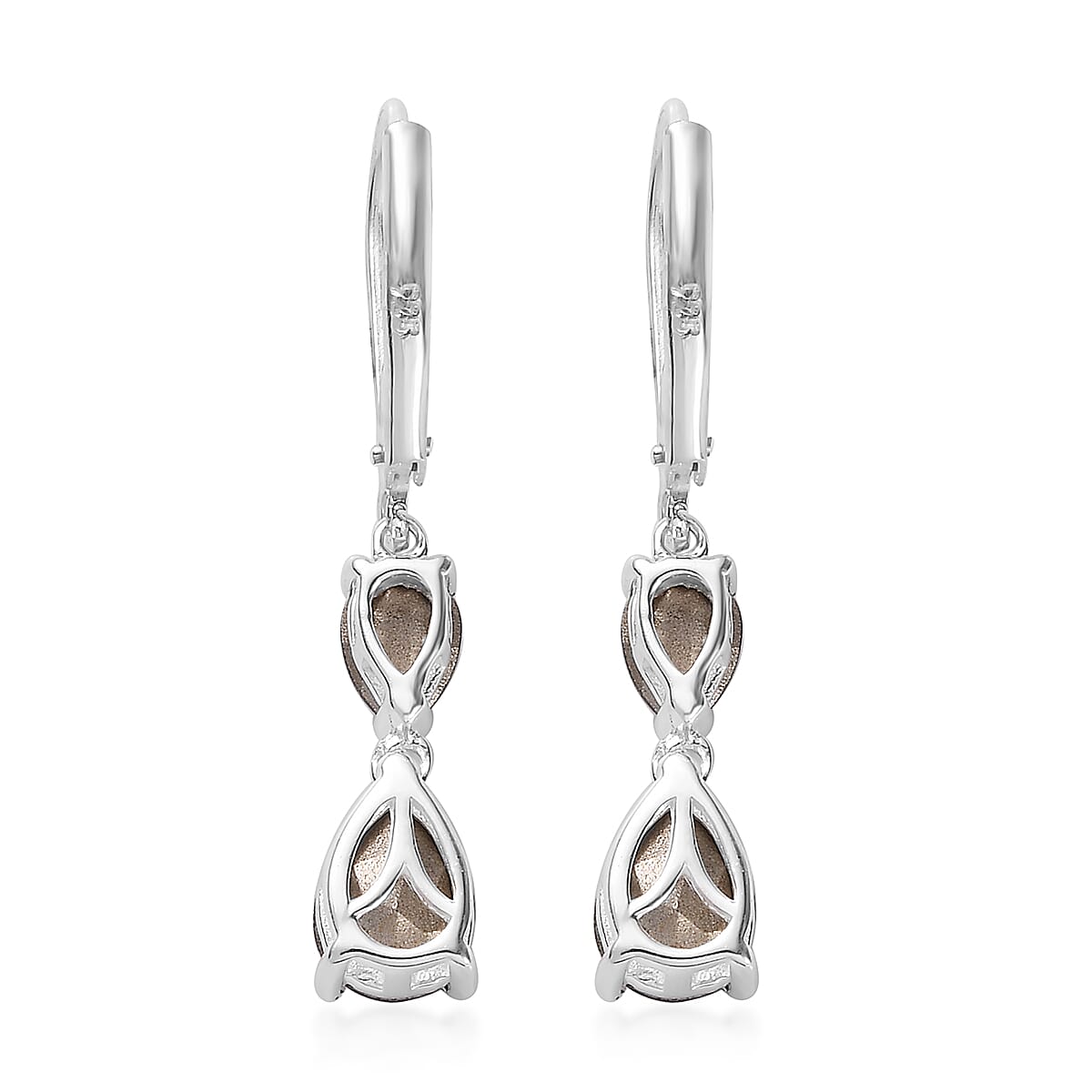 Designer Premium Emerald Color Austrian Crystal Earrings in Sterling Silver