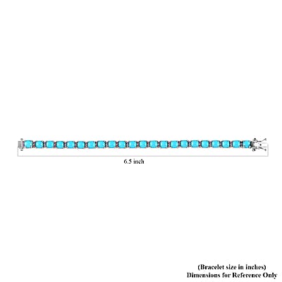 Sleeping Beauty Turquoise and Madagascar Pink Sapphire Bracelet in Platinum Over Sterling Silver (6.50 In) 12.90 ctw