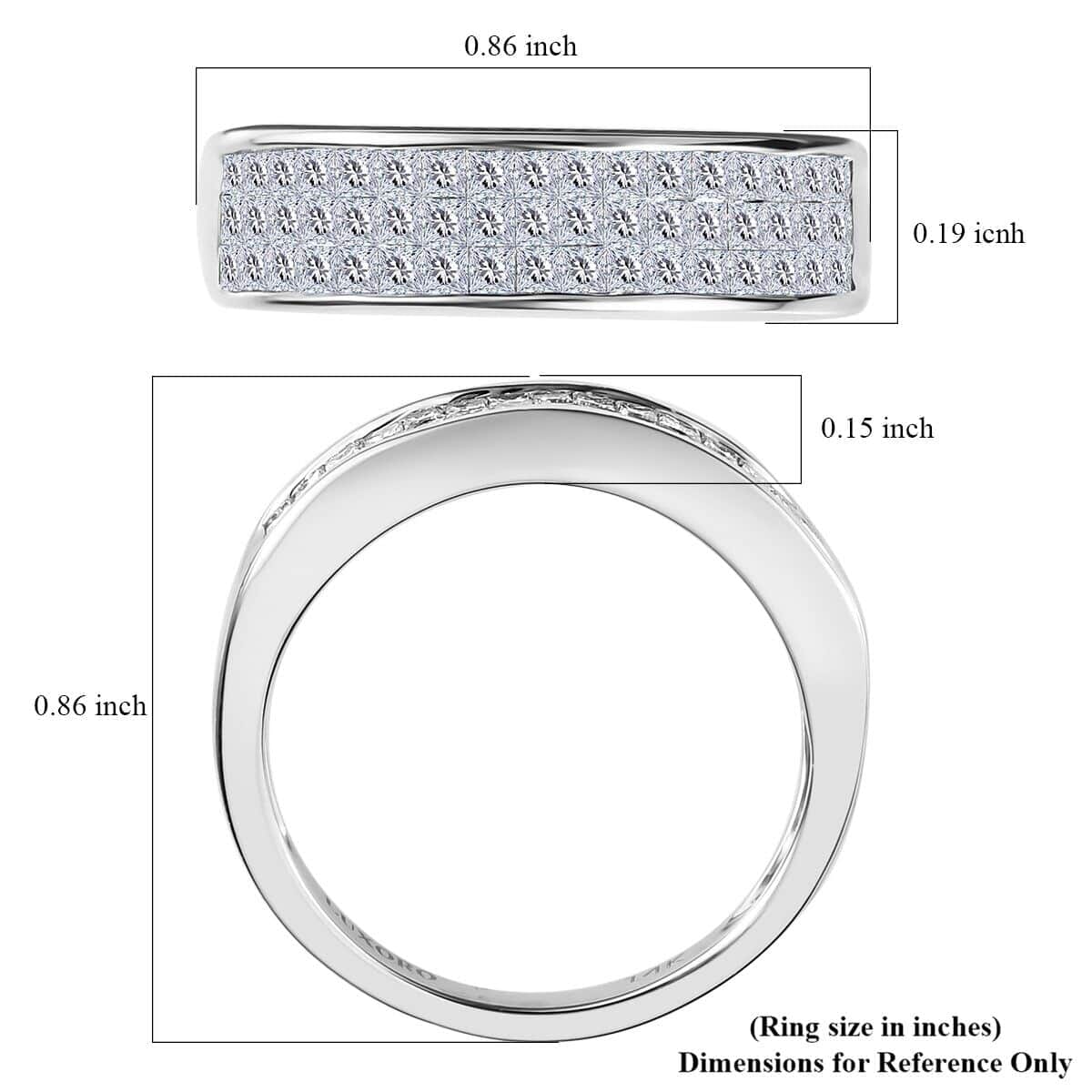 Luxoro 14K White Gold G-H I1-I2 Diamond Ring (Size 8.5) 1.00 ctw image number 5
