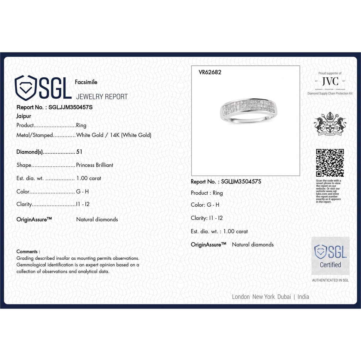 Luxoro 14K White Gold G-H I1-I2 Diamond Ring (Size 8.5) 1.00 ctw image number 6