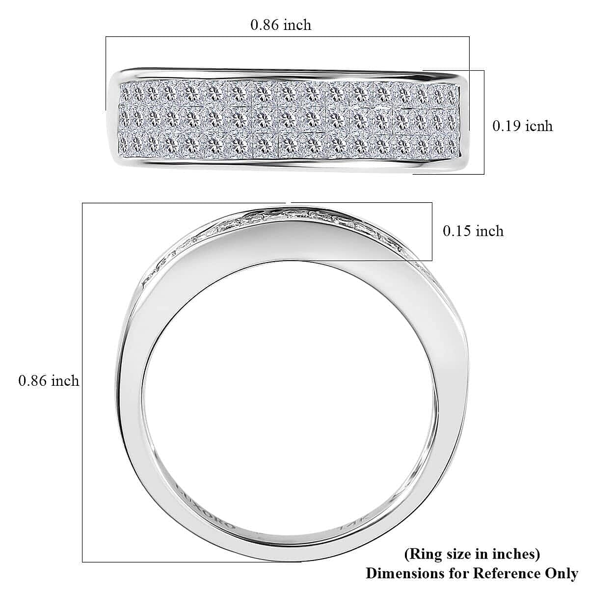 Luxoro 14K White Gold G-H I1-I2 Diamond Ring (Size 9.5) 1.00 ctw image number 5