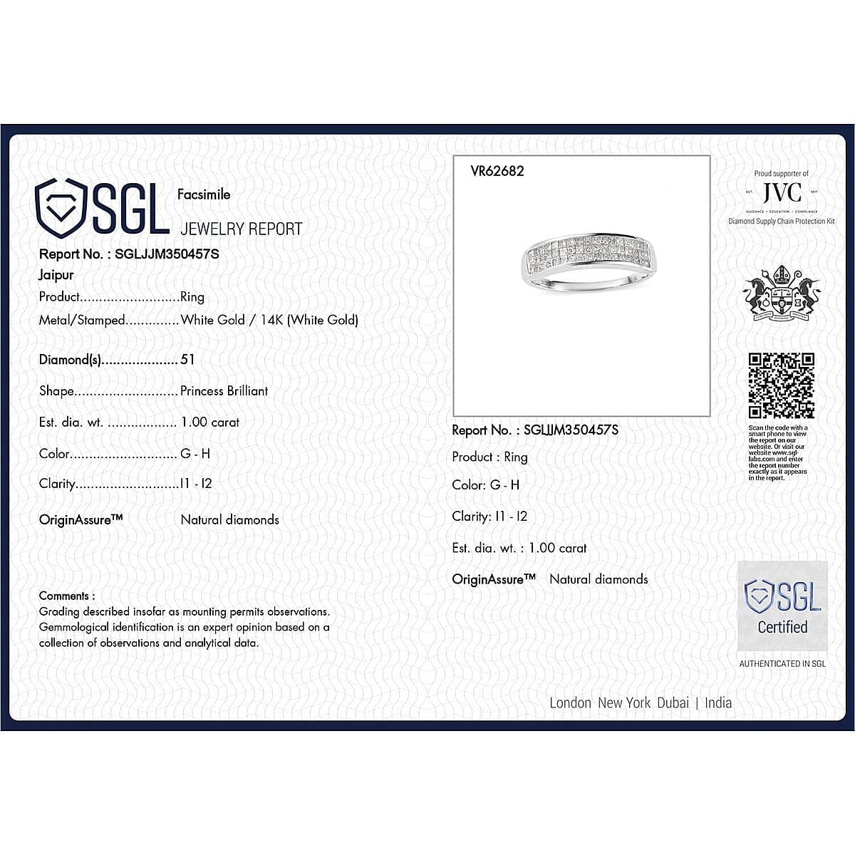 Luxoro 14K White Gold G-H I1-I2 Diamond Ring (Size 9.5) 1.00 ctw image number 6