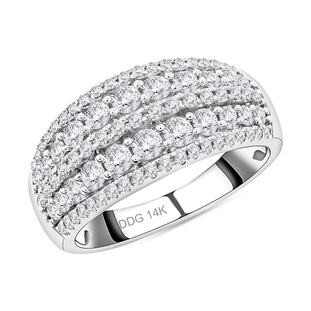 14K White Gold G SI1 Diamond Ring (Size 6.0) 5.75 Grams 1.00 ctw