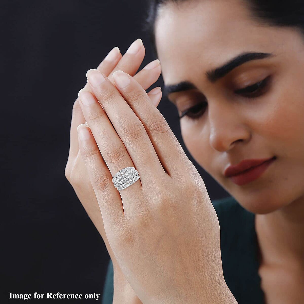 14K White Gold G SI2 Diamond Band Ring (Size 7.5) 7.10 Grams 2.00 ctw image number 2