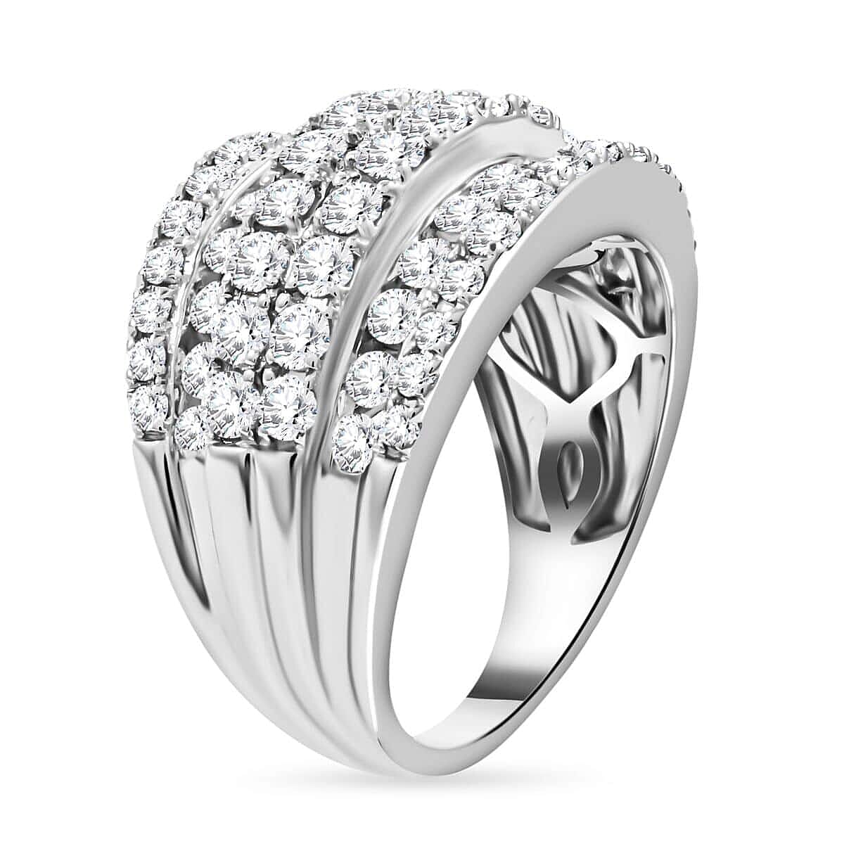 14K White Gold G SI2 Diamond Band Ring (Size 7.5) 7.10 Grams 2.00 ctw image number 3