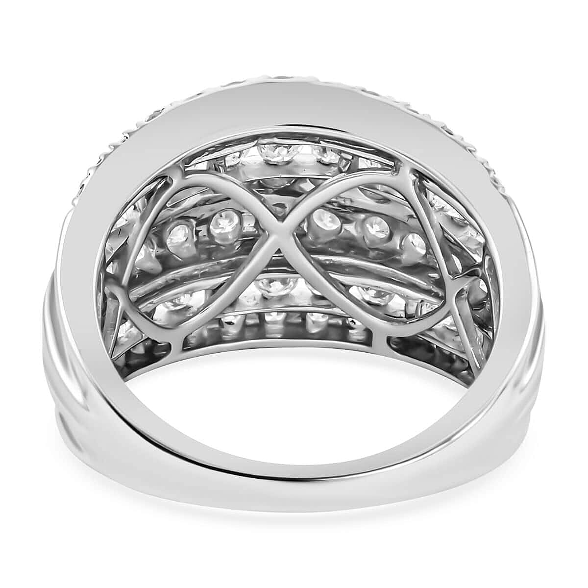 14K White Gold G SI2 Diamond Band Ring (Size 7.5) 7.10 Grams 2.00 ctw image number 4