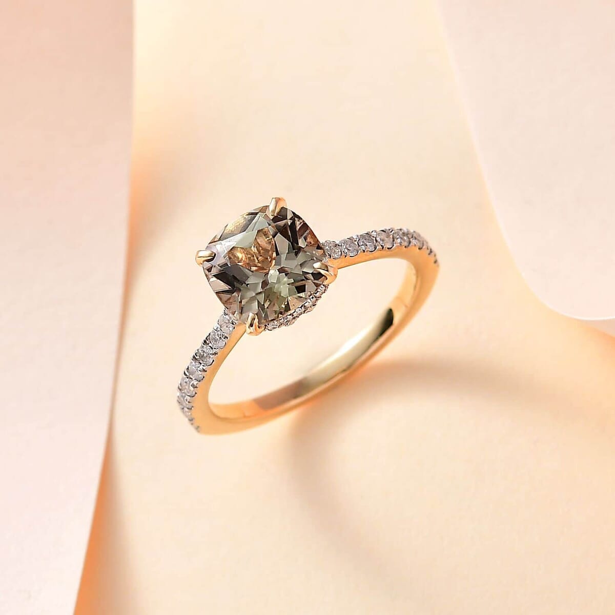 14K Yellow Gold AAA Turkizite and G-H I3 Diamond Ring (Size 11.0) 2.75 ctw image number 1